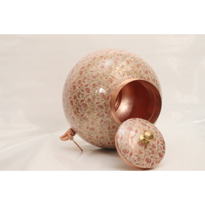 Pure <b>Copper</b> Water Dispenser with Leak-Proof Tap Handcrafted Matka Pot for Home & Office Decorative Enamel Floral Design - Product Image 4