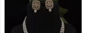 Pretty Premium Quality Real <b>Pearls</b> <b>Set</b> With CZ Stones Look Necklace With Earrings <b>Set</b> for Women And Girls Collection For Wedding - Product Image 2