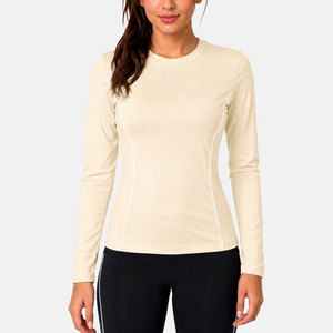 T-shirt de sport personnalisé sans couture 2026 pour femme, très élastique, en Spandex/Polyester, à manches longues et col rond, idéal pour l'entraînement en salle de sport - Product Image 4