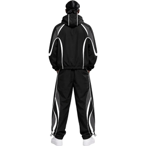 Chaqueta Cortavientos para Hombre con Ribete en Contraste, Chaqueta Cortavientos y Pantalones Deportivos Reflectantes Personalizados al por Mayor - Product Image 2