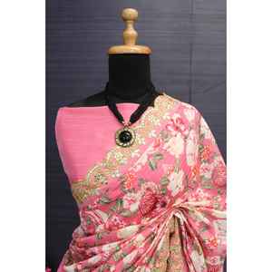 Saree à imprimé numérique Floral Design Belle robe de soirée - Product Image 4