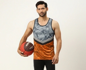 Débardeur Homme Uni 100% Coton Sans Manches Séchage Rapide Sportif Fitness Col Rond Design Avant - Product Image 4