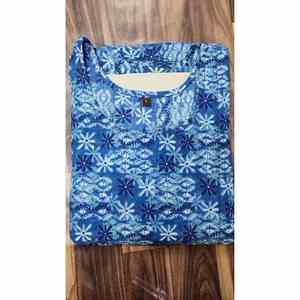 Atractivo trabajo de algodón estampado de una pieza azul Achkan/Sherwani HECHO DE Modal - Product Image 2