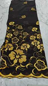 High Quality Woven Combed Cotton Voile <b>Fabric</b> Breathable Embroidery Traditional Multicolour Women's Thoub Lafaya Sudanese <b>Medium</b> - Product Image 2
