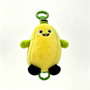 Peluche de plátano bordado personalizado, llavero de peluche con forma de plátano, llavero de peluche de plátano con cara sonriente, amuleto de peluche de plátano amarillo - Product Image 3