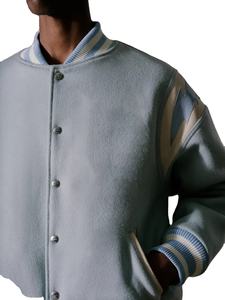 แจ็กเก็ตเบสบอลของผู้ชายแบบวินเทจปกตั้งโลโก้ด้านหน้าสำหรับฤดูหนาวผู้ผลิตออกแบบได้ตามต้องการ - Product Image 5