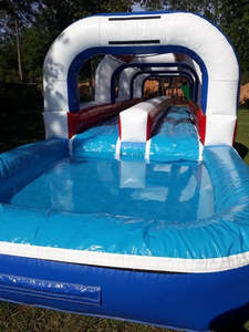 Toboggan aquatique gonflable à double voie avec piscine à jets d'eau - Toboggan aquatique robuste pour enfants et adultes - Product Image 4