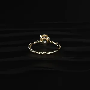 1CT Round Labgrown Diamond Twisted Band Engagement <b>Ring</b> Perfect Sparkle <b>Ring</b> For Women's Day Special From <b>Indian</b> Manufacturer. - Product Image 5