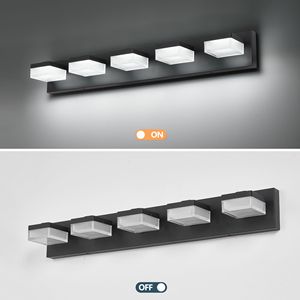 Modern 5-<b>Light</b> <b>Bathroom</b> Vanity LED <b>Light</b> Fixture Black <b>Over</b> <b>Mirror</b> Design with Stylish <b>Bathroom</b> Vanity <b>Lights</b> - Product Image 6