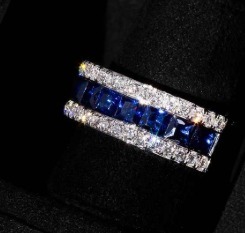 Anillo de Boda con Diamante Cultivado en Laboratorio, Corte Brillante-Princesa, Oro Blanco de 10K, Chapado en Rodio, Anillo de Lujo Moderno para Mujer - Product Image 4