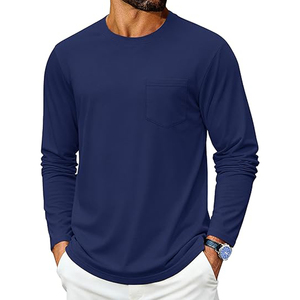 Camiseta de Manga Larga Personalizada para Hombre, 100% Algodón Poliéster, Camiseta de Manga Larga Informal para Hombre - Product Image 1