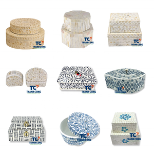 Auténtica CAJA DE MADRE DE PERLA para mesas de comedor y estilo del hogar mejorada con características decorativas de lujo de la CAJA DE TAPA DE MADRE DE PERLA - Product Image 2