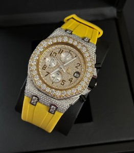 Montre entièrement sertie de diamants, mouvement automatique, fabrication artisanale de luxe, montres hip-hop entièrement serties de diamants, montres en moissanite VVS pour hommes - Product Image 4