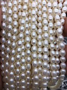 Perles de riz ovales blanches AAA, perles d'eau douce, 5-6 mm, 5-7 mm, haute qualité, naturelles, cultivées, brin lâche pour bijoux en gros - Product Image 2