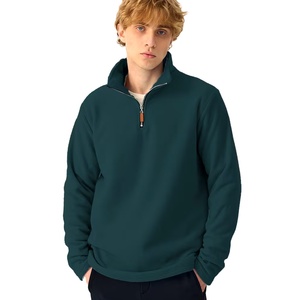 Custom Logo Men's Half Zip Sweatshirt Oversized <b>Mock</b> <b>Neck</b> Plain Cotton Fleece Casual Streetwear <b>Top</b> - Product Image 1