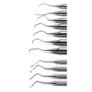 Juego de 11 Curetas Dentales Manuales (7 Gracey Periodontales y 3 Instrumentos Plateados) de Acero Inoxidable Reutilizables y Ligeros - Product Image 6