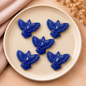 Sculpture d'aigle en lapis-lazuli de 30 mm, pendentif artisanal en pierre précieuse pour la fabrication de bijoux, décoration, artisanat, fournitures en gros - Product Image 5