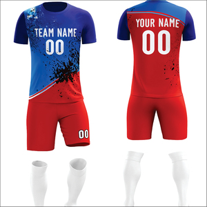 ชุดฟุตบอลแบบยูนิเซ็กซ์สั่งทำพิเศษ เนื้อผ้าแจ็คการ์ดพิมพ์ลายด้วยความร้อน ระบายอากาศได้ดี แห้งเร็ว ชุดเต็มสำหรับผู้ใหญ่ แบบ 3 มิติ - Product Image 1