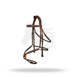 บังเหียนสำหรับกระโดดข้ามสิ่งกีดขวางแบบอังกฤษ ขนาดมาตรฐาน รุ่น FIGURE 8 สำหรับการแสดงโชว์กระโดดข้ามสิ่งกีดขวาง - Product Image 1