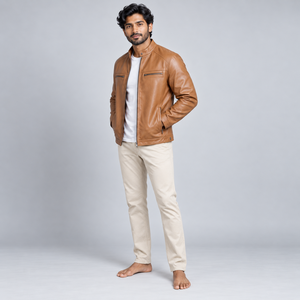 Chaquetas de cuero acolchadas para hombre, elegantes y diseñadas con cuero de calidad, textura suave, costuras resistentes, ajuste cómodo y duraderas. - Product Image 3