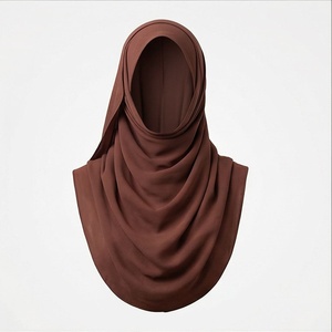 Hiyab de poliéster de color sólido para mujer, tela de chifón transpirable, para uso diario, pañuelo étnico de Oriente Medio. - Product Image 1