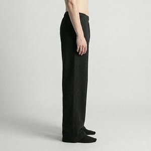 Wholesale <b>Men's</b> Solid Black Wide Leg Sweatpants Custom Heavyweight Cotton <b>Loose</b> <b>Fit</b> Baggy Mid Waist Formal <b>Joggers</b> - Product Image 3