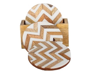 Modern Design Resin Inlay Coaster Set MDF Coaster Resin Coaster MDF Resin Inlay Coaster Place Mats at factory wholesale Price - Product Image 1