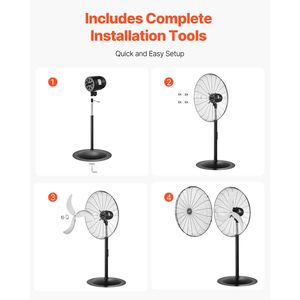 Ventilatore Industriale a Piantana da 30 Pollici con Oscillazione a 85 Gradi, Altezza Regolabile, 3 Velocità, Alta Potenza, Alimentazione CA per AU/US - Product Image 5