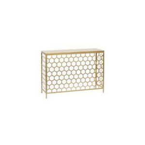 Mesas de Consola Decorativas de Diseño Honeycomb, Chapadas en Oro de Alta Calidad, Fabricadas en Metal de Primera Calidad, con un Aspecto Atractivo para el Hogar, Hotel, Sala de Estar - Product Image 1