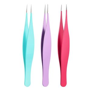Pinzas de precisión de acero inoxidable con punta inclinada para dar forma a las cejas, depilación facial, herramienta de belleza y cuidado personal - Product Image 4