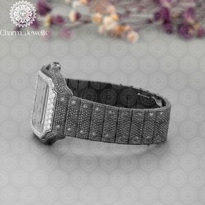 Reloj de Lujo Charm Jewells de Acero Inoxidable de 40 mm, Analógico, Mecánico, para Hombre, con Detalles de Diamantes, Cierre de Mariposa, Fecha Automática, Resistente al Agua - Product Image 4