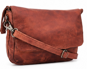 Gravs Vintage Genuine <b>Leather</b> Bohemian Fashion Lady Messenger Crossbody <b>Bag</b> <b>Soft</b> Shoulder Single Adjustable Strap Button Closure - Product Image 1