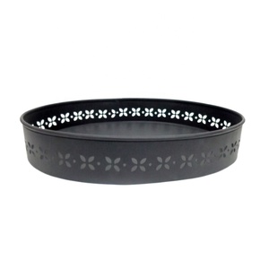 Nouveau design Noir mat Grand plateau décoratif de fête ovale en vrac pour centres de table de mariage - Product Image 1