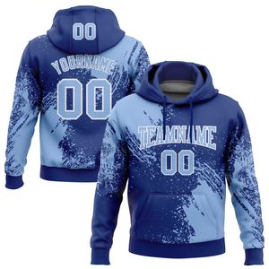 Sudadera con Capucha Personalizada para Hombre, con Estampado de Salpicaduras de Pincel Azul Marino y Naranja, con Nombre y Número, Sublimación, Poliéster, Ropa Deportiva de Equipo - Product Image 5