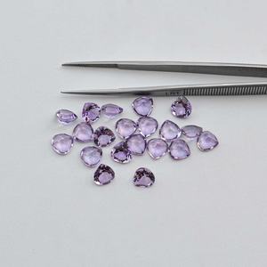 5mm naturel rose améthyste coeur pierres coupées oeil propre qualité améthyste à facettes pierre précieuse en vrac toutes les tailles personnalisation disponible - Product Image 1