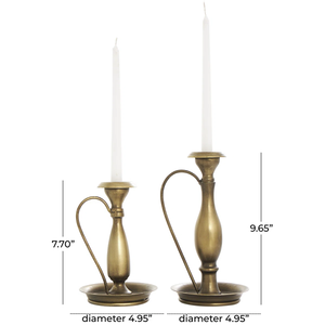 Elegante Portavelas Cónico de Metal Plateado – Candelabro Vintage de Aluminio Pulido para Lujo, Dorado, Resistente al Calor - Product Image 1