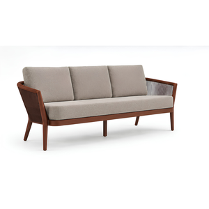 Sofá Moderno de Madera de Teca Sólida para Exteriores, 3 Plazas, Estilo Escandinavo, para Patio, Terraza, Apartamento, Balcón, Villa, Hotel, Jardín - Product Image 2