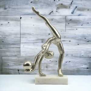 31cm H X 11cm W X 17cm L Modern Silver <b>Figurative</b> Sculpture Handmade Eco-Friendly Durable Metal Art for Living Room Tabletop - Product Image 5