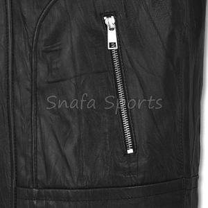 แจ็คเก็ตหนังสตรีทแวร์ไซส์ใหญ่สำหรับผู้ชาย ฤดูหนาว ผลิตโดยผู้ผลิต OEM คุณภาพสูง แจ็คเก็ตหนังพรีเมียม - Product Image 4