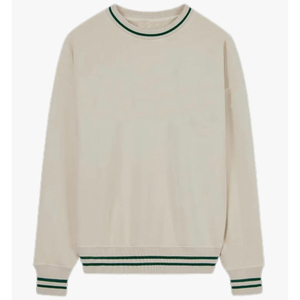 Sudadera Casual de Manga Larga con Cuello Redondo y Ribete en Contraste Verde Crema para Mujer, Ropa al por Mayor 2026 - Product Image 1