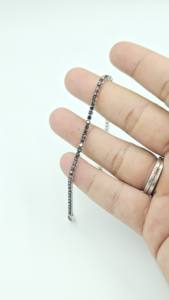 Bracelet tennis en argent sterling 925 de luxe, élégant, de haute qualité, personnalisé, avec diamants noirs, pour femme, meilleur prix, vente en gros - Product Image 5