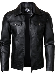 <b>Leather</b> Motorcycle <b>Jacket</b> Waterproof Reversible Breathable Windproof for <b>Men</b> - Product Image 5