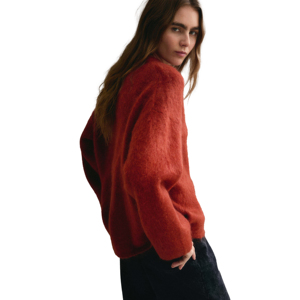 Sweat-shirt en mohair pour femme, personnalisé, doux et duveteux, pull oversize à col rond, chaud, hiver, décontracté, streetwear, vêtements de luxe, fabrication - Product Image 3