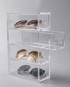 Mueble Moderno y Elegante para Mostrador de Óptica, Exhibidor de Ropa de Acrílico Transparente, Diseño de Esquina con 1 Estante - Product Image 5