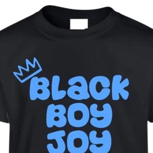 Men's Black Black Boy Joy Graphic T Shirt with Blue <b>Crown</b> Design Short Sleeve Crew Neck Casual Cotton Tee Stylish Everyday Wear - Product Image 2