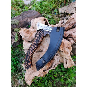 Cuchillo para Pizza Tomahawk de Acero al Carbono de Alta Calidad, Hecho a Mano, con Mango de Madera de Fresno, Grado Industrial, para Supervivencia, Garantía de 3 Años - Product Image 2