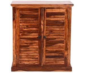 Armoire à chaussures en bois massif sur mesure |   Organisateur de chaussures compact pour entrée |   Fabricant de meubles de Jodhpur - Product Image 2