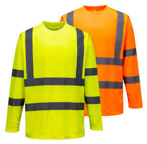 Unisex High Visibility Reflective <b>Flame</b> Retardant 100% Cotton Work <b>Shirt</b> Safety Uniform Industrial Long Sleeve Button Quick Dry - Product Image 1
