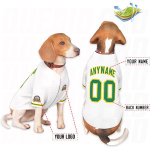 เสื้อสุนัขแบบกำหนดเอง เสื้อผ้าสัตว์เลี้ยงสำหรับกีฬาเบสบอล ผ้าฝ้ายผสมโพลีเอสเตอร์ รับผลิตเสื้อสุนัขแบบ OEM พร้อมปักชื่อ เบอร์ และโลโก้ - Product Image 3
