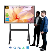 Tableau blanc interactif intelligent 65 pouces, écran numérique pour l'enseignement, IFP, 40 points tactiles, panneaux plats interactifs pour l'école